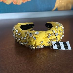 Lele Sadoughi Yellow Crystal-Embellished Knotted Headband